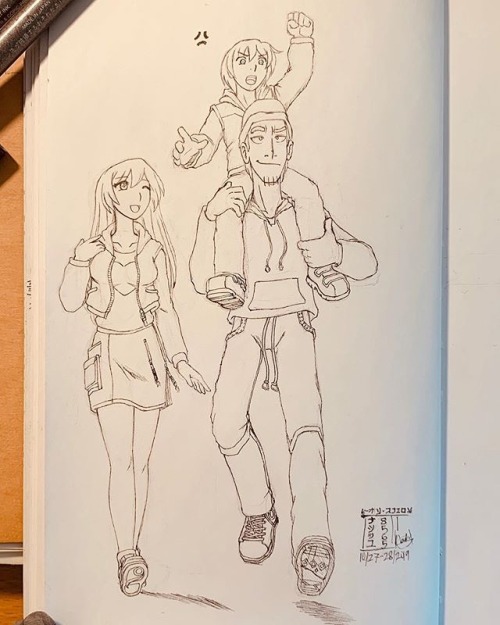 Inktober 2019 Day 28 - Piggy Back “Ride”
10/28/2019
————-
Sorry had to post this one very late a bit and been busy for a while….
Here’s three of my original characters doing some hangout.
and yes that guy over there is my original character Dax, he...