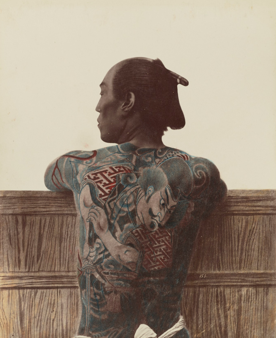 thegetty:  A Japanese man with tattoos, photographed between 1870 and 1890.Hand-colored