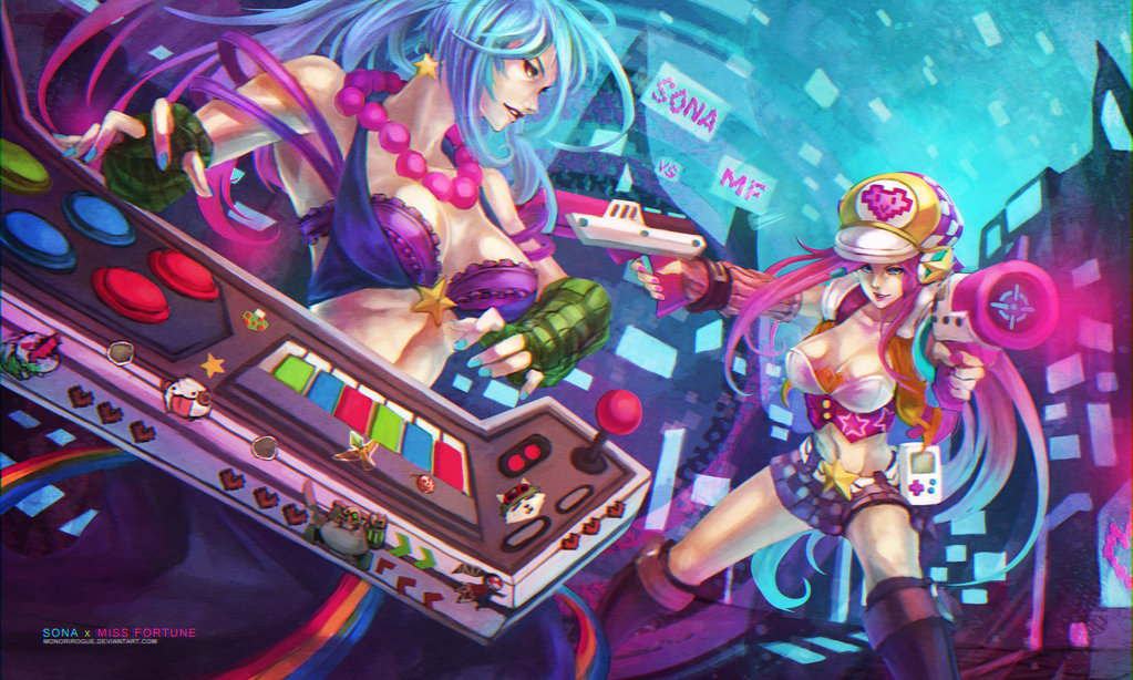 league-of-legends-sexy-girls:  Arcade Duo by MonoriRogue