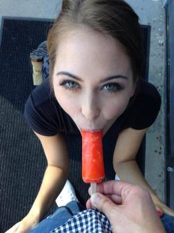 destroythewhore:  The only way she gets Popsicles  Hot