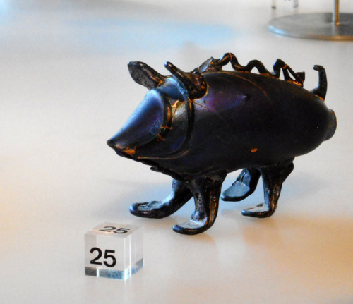 dwellerinthelibrary: Oink oink! A little blue glass boar at the Römisch-Germanisches Museum in 