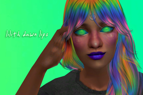 swatch.@lilith-sims dawn lips, with a modified alpha &amp; recolored in dark jewel tones cuz tha