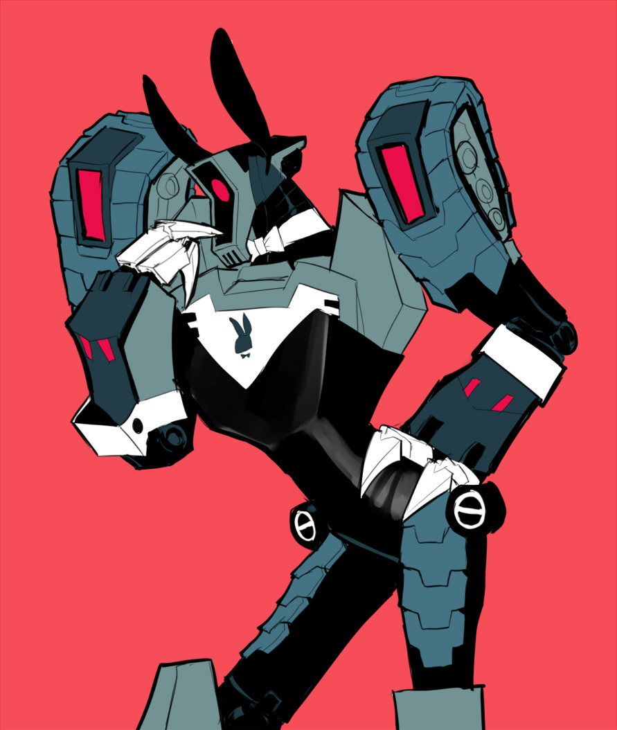 mapelie:  shokveyv:Playbot bunny Shockwave &lt;3  Pose for the Playmech magazine,