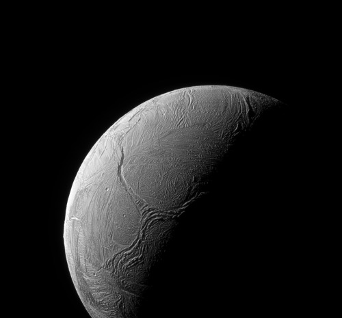 spacesource: Enceladus is Saturn’s sixth largest moon. The image was taken on February 15, 201
