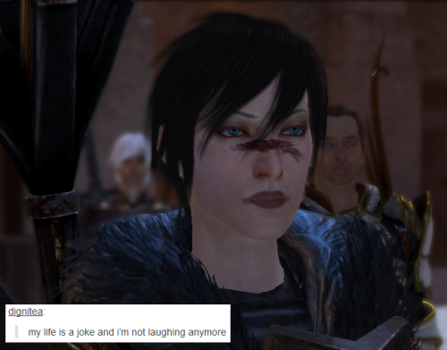 bubonickitten: Dragon Age II + text posts Sometimes I wonder what Hawke’s inner monologue must be 