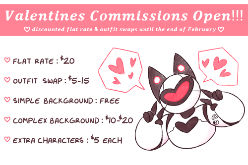 shapeshiftinterest:VALENTINES SALE COMMISSIONS OPEN!!! discounted flat rate and outfit swap prices u