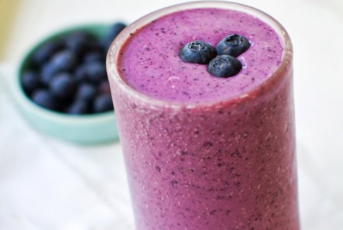 VEGAN DAILY DRINK:  Blueberry Banana Smoothie