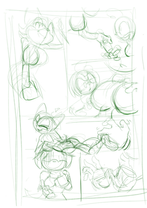 Page 2 WIP for a comic I am doing.  Rough layout is done for 3 pages, inks are done for 1 ½, and hopefully I can get some flat colors done soon as well.  I am trying to find time to work on these between commissions.  If Patreon gets up and