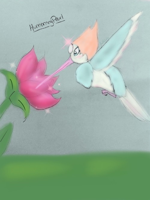 foggypandastudent:  So I had drawn this hummingbird Pearl for @pearl-likes-pi forever ago but I just now got around to finishing it! Happy Pi Day!! 