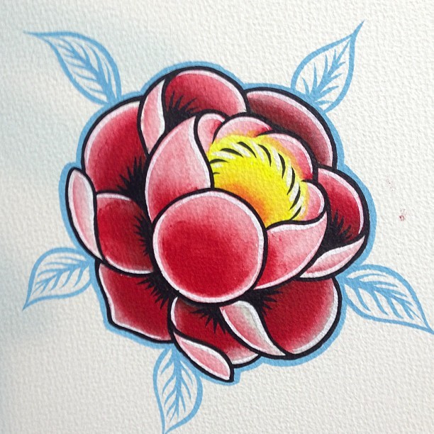 jobyc:  Today I painted a #flower. #tattoo #tattoos #tattooart #traditionaltattoo
