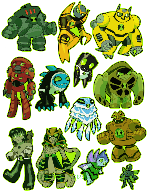 In honor of the reboot’s finale, have these. I cleaned up some old sketches for stickers I had alway