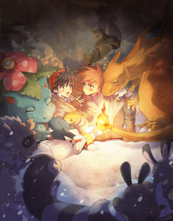 pokemonpalooza:  Forest Campfire by ~kissai