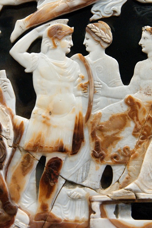 Roman princes - Nero Julius Caesar (6-31 CE)A detail of “Great cameo of France”. Nero is saluting em