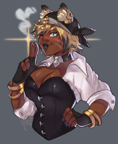 sunnyarts:Commission for @sagolii-snowflake of their absolutely lovely pirate babe! Thank you so much!>>Commission info!<< (I’m having a sale!)