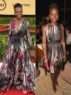blackladyjeanvaljean:spoonmeb:theblacksmithsdaughter: I’m really disappointed in you tumblr, really disappointed that no is talking about this day-to-night Barbie transformation of Lupita N’yongo’s dress for the SAG awards. smdh so disappointed