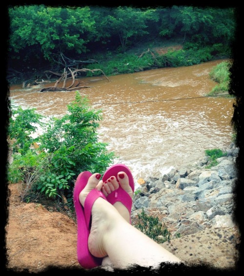 Kicking back at the creek in kingfisher, Oklahoma where my family is from.