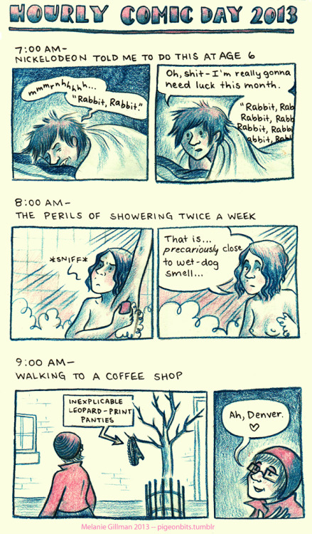 darkchibishadow:  pigeonbits:  It’s Hourly Comics Day, suckas!  So far I’ve spent most of it grading papers and…drawing hourly comics.  Haha, I was one of those students who suck. HEY GUYS LOOK THIS IS BY ONE OF MY FAVORITE TEACHERS AT SCHOOL WHO