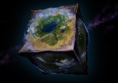 stufftoblowyourmind:  What if Earth were a cube? Back in 1884, a Swiss astronomer by the name of Arndt made headlines when he claimed to have discovered a very curious planet in an orbit beyond Neptune — a surprisingly cubical planet. You know, like