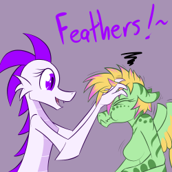 rawrcharlierawr:  sketchy-replies:  Yes, Lizardchickens are pretty cool too.  hUAHAUEH GONNA RUFFLE HER FEATHERS  X3!