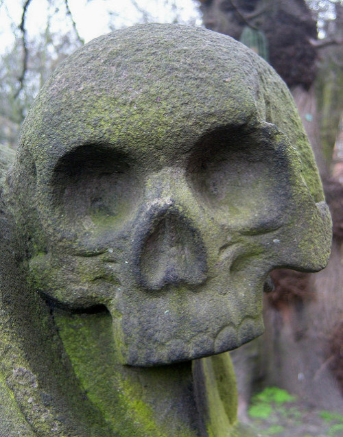 Skulls &amp; skeletons on grave markers in various centrally located Scottish cemeteries.