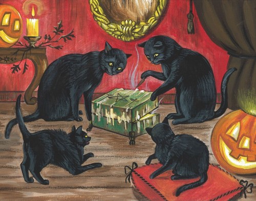 Halloween Cat Art Prints By RytasArtWorld