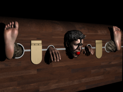fetish-guide:  PC01 by ffeettoonn  good pillory scene in the Black New World Order