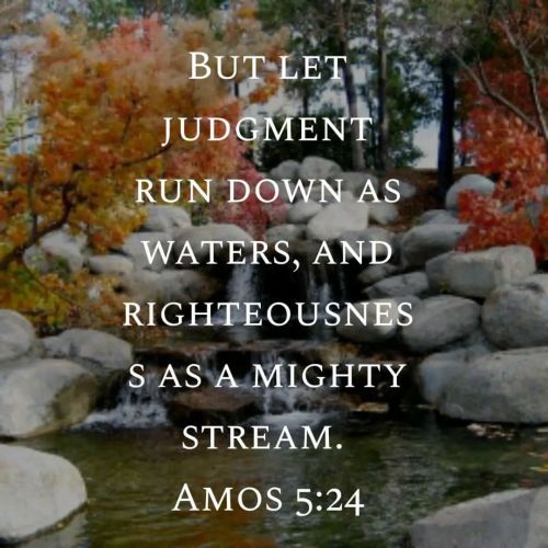 babygirllittleman: But let judgment run down as waters, and righteousness as a mighty stream. Amos 5