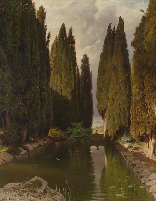 suonko: Hermann Krüger - Park near Rome, View of the Alban Hills