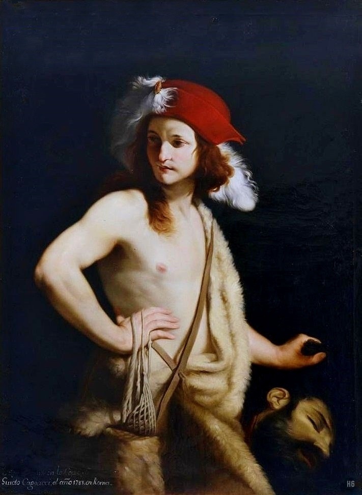 k250966:  David with the Head of Goliath. 1781. Jose Juan Camaron y Melia. Spanish