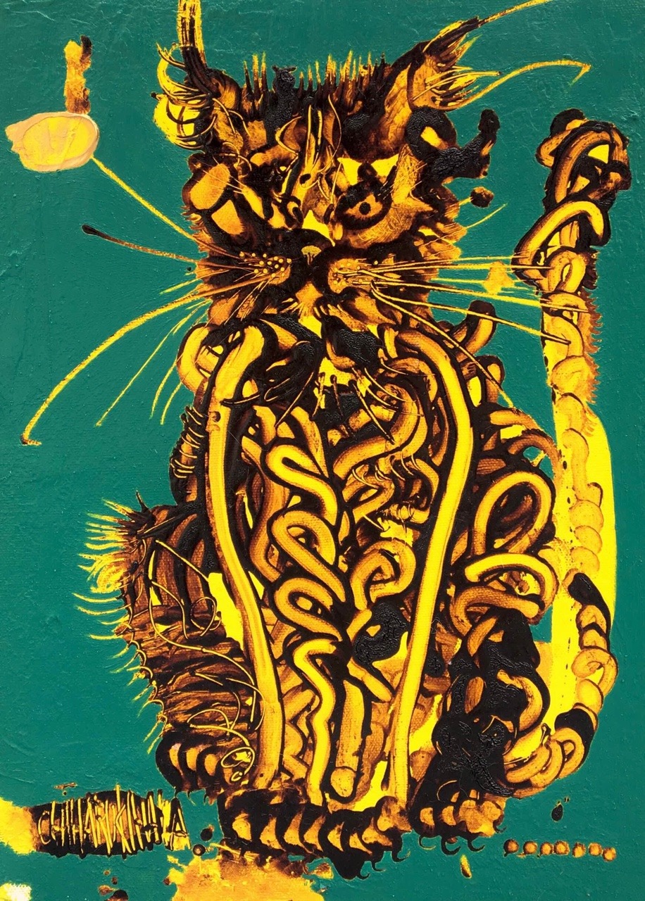 purple cat 2017 oil on canvas F4