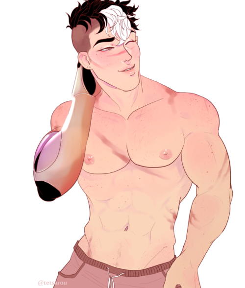 tetsarou:Beach boy and his freckles have returned !!The Shiro with freckles hc is so small but the l