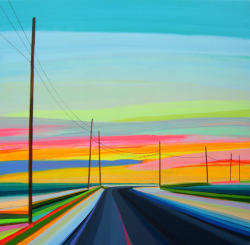 granthaffner:Sunset on Gerard Driveacrylic, marker, pencil, paint-pen on wood panel