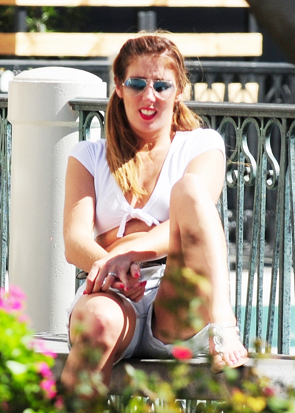 Too bad her shorts were so long.
