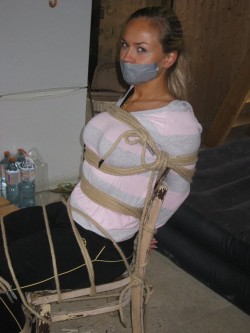 thexpaul2:  Marki chair-tied &amp; tape gagged 