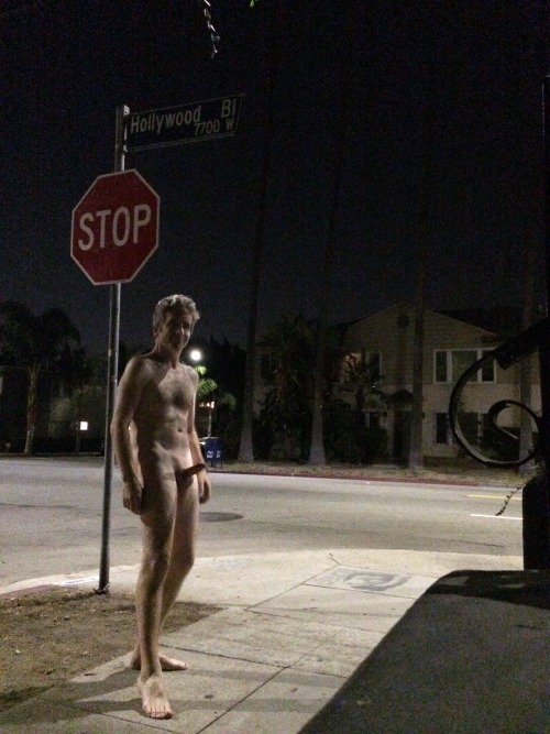 nakedpublicfun:  Submitted by at17thirty :”Trying’ to get famous in Hollywood. Not as easy as one th
