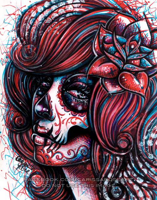 carissaroseart:  “Revive” Sharpies, white colored pencils, and white acrylic paint on paper. Prints available on etsy: http://www.etsy.com/shop/neverdieart 