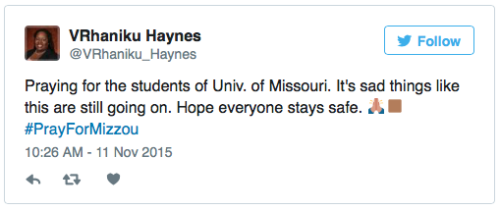 micdotcom:  #PrayForMizzou starts trending after Yik Yak threatsAmid recent racial protests and tension at Missouri, security notices were sent to dorm buildings after a series of suspicious threats were posted online to Yik-Yak. Another threatening phone