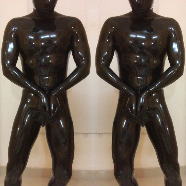 rubbermusclegod:The curious former swimmers are convinced to try on our new swimsuitWhat