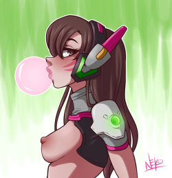 oneeyedneko:  D.Va and her Bubble (or boobs,