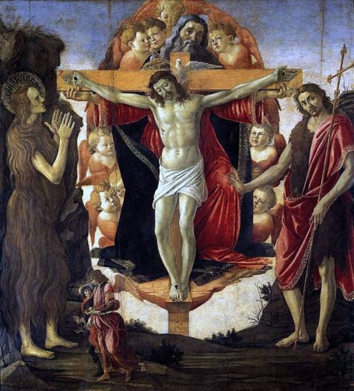 artist-botticelli:  Trinity, Sandro BotticelliMedium: panel,temperahttps://www.wikiart.org/en/sandro-botticelli/trinity