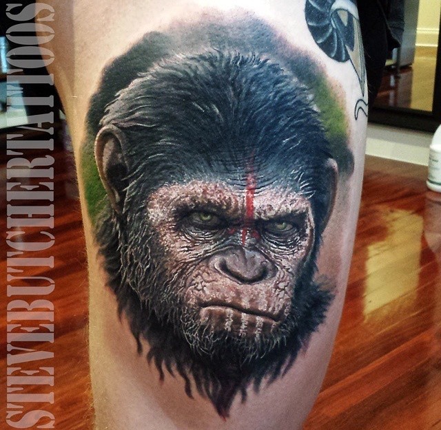 Tattoo uploaded by Etgar Oak  Do you like Planet of the Apes    Caesar  tattoo   Its not just about power Its about giving us the hope to