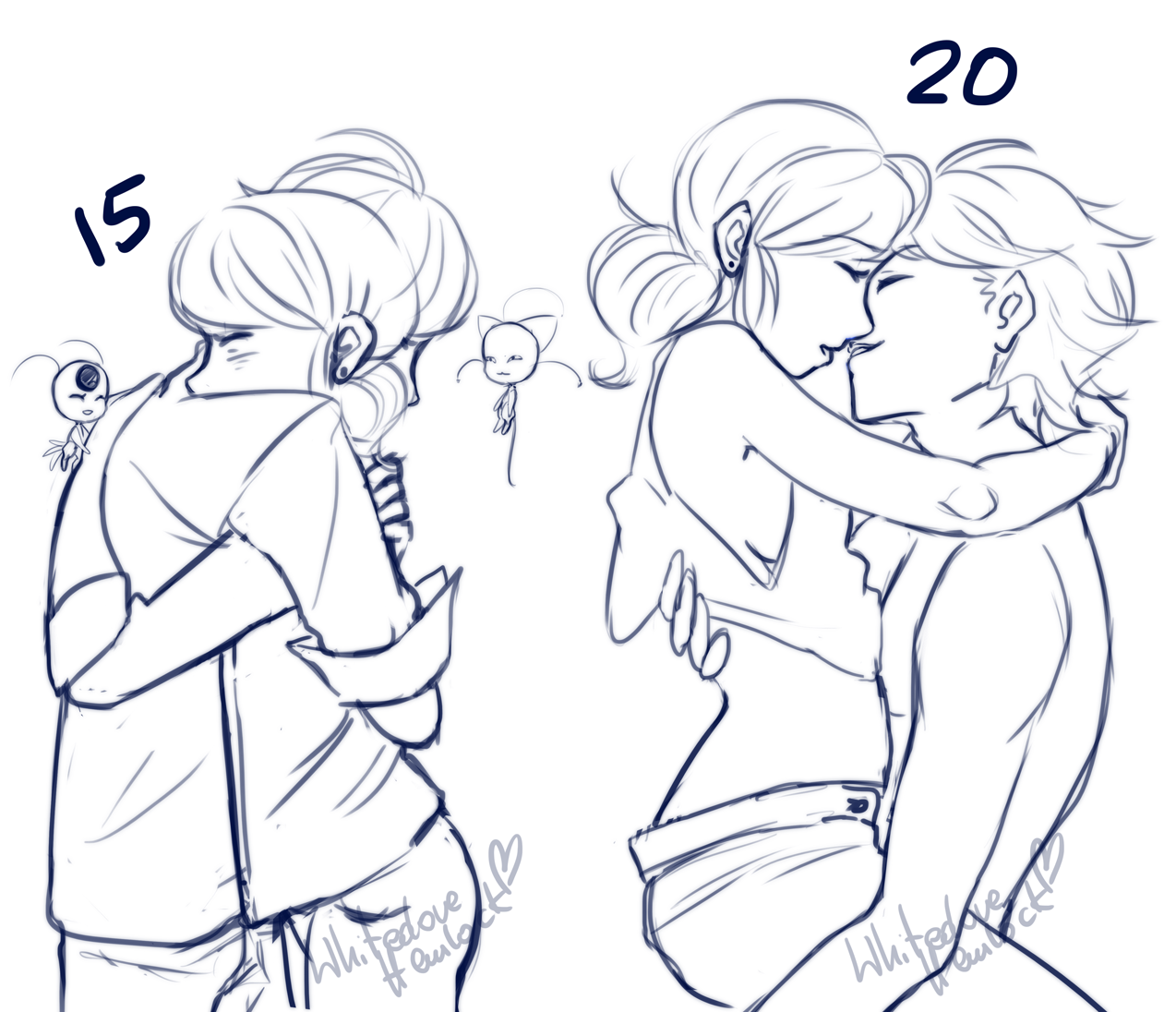 whitedovehemlock:  sketches of Adrinette and Agreste’s familly ^^ 