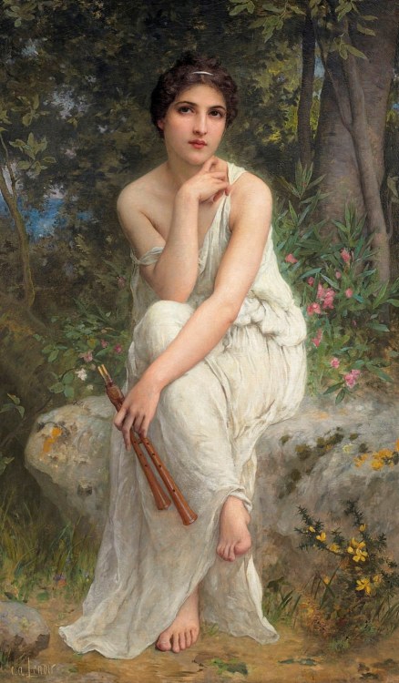 mysteriousartcentury:Charles Amable Lenoir (1861-1940), The Flute Player, oil on canvas, 147.3 x 87 