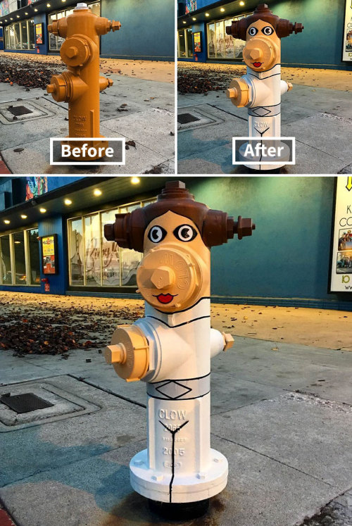 genatrius: fluffy-critter:edensmidian:pr1nceshawn: Street Art: Before & After. I love thes