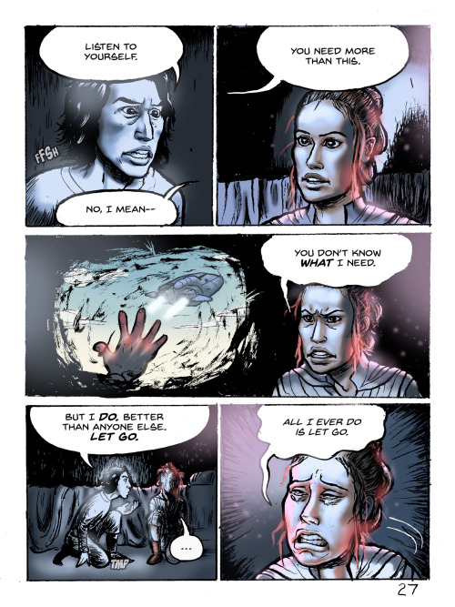 clairemation: Mementos: A Star Wars fancomic, part 5! In which I switch to inking with real brushes 