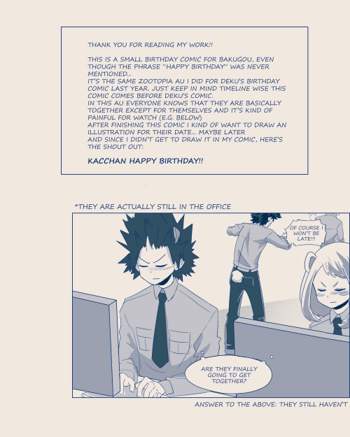 I am a bit late but here’s the birthday comic for Katsuki!!! >.<The same Zootopia AU from the 