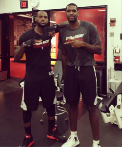 fuckyealebronjames:  Me and @daddyluv2250 aka My long lost brother aka G.O. G.O. Comeback #HeatNation#OffSeasonIsMySeason #OhioBoyz minus @n_coleworld (kingJames) 