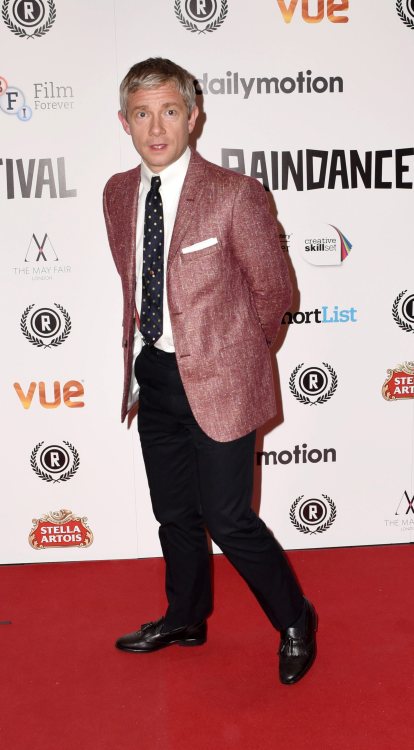 【HQ】Martin Freeman attends the “Newcomer” Raindance Film Festival opening gala, Vue West