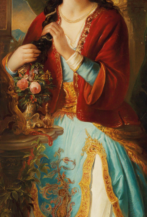 jaded-mandarin: Oriental Lady, 19th Century. Detail.