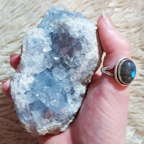 lavenderwaterwitch: Celestite is such a magical mineral ✨ Instagram – hillaryelis